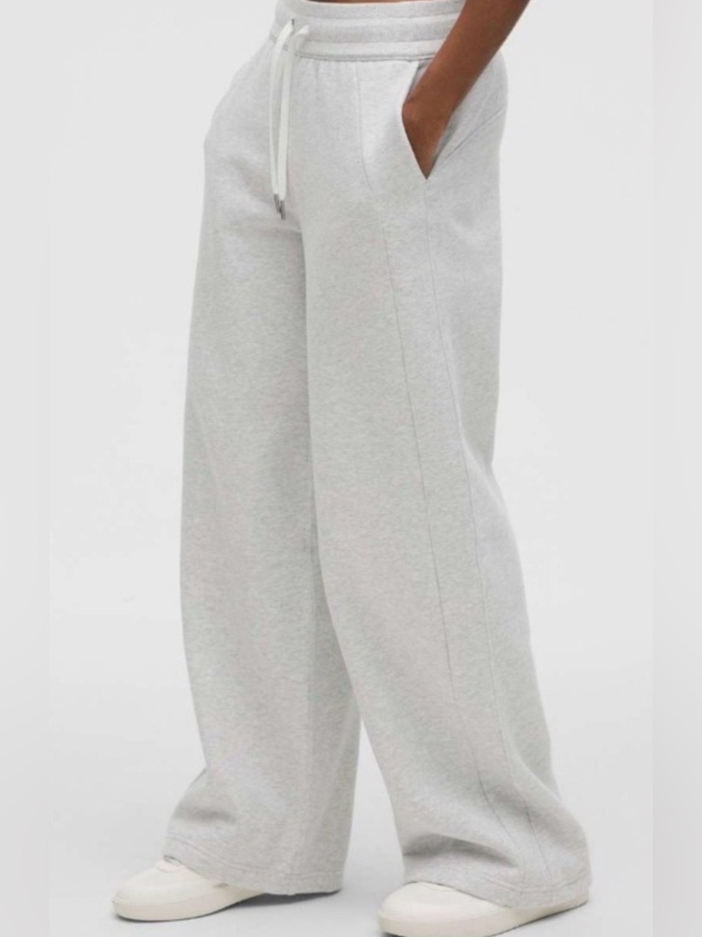 Lululemon Scuba Wide Leg Sweatpants Heathered Core Ultra Light Grey XL